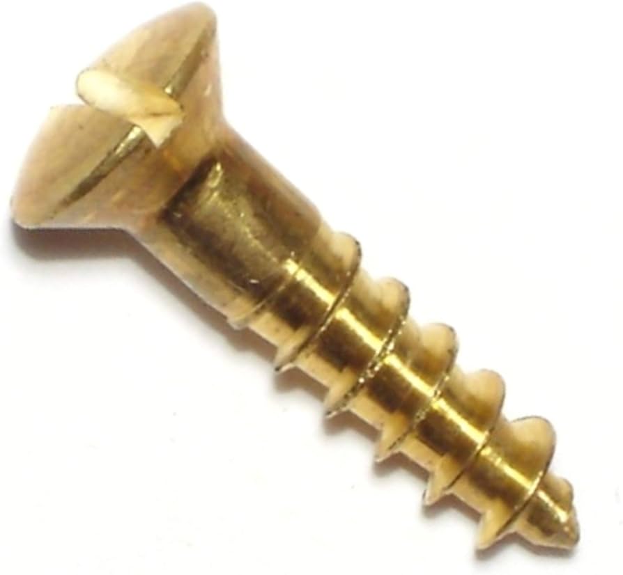 Picture of Brighton Best 114653 #12X1 1/2" Oval Head Slot Brass Wood Screw